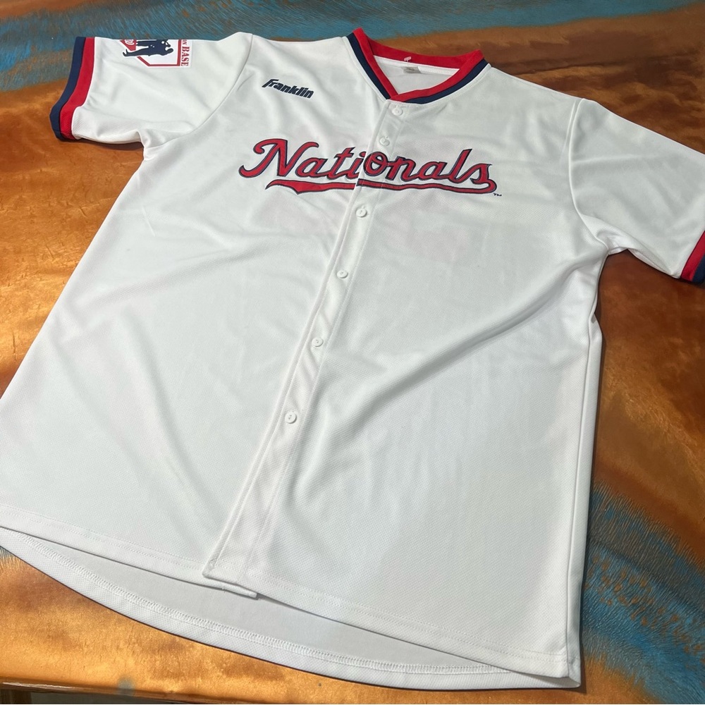 MLB Washington Nationals Nats on Bass Wilson Franklin White Baseball Jersey 32